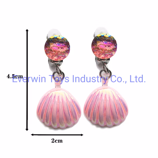 Forniture per feste in plastica per giocattoli, regalo per bambini, orecchini a conchiglia